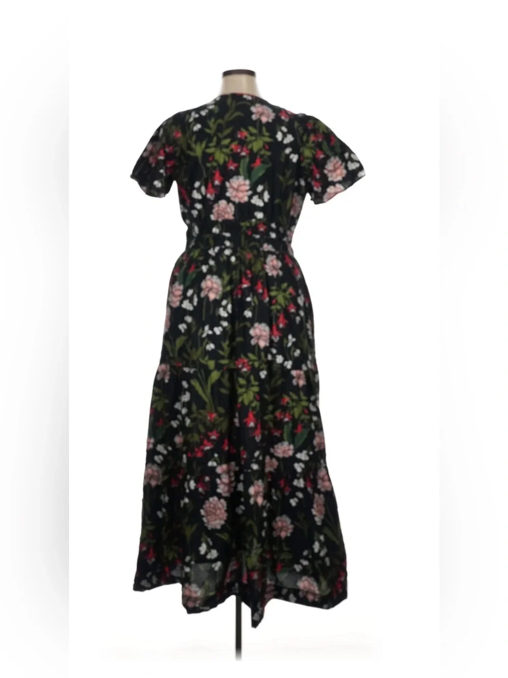 Anthropologie The Somerset Maxi Dress Tiered Smocked Waist Floral Black XL - Picture 3 of 4